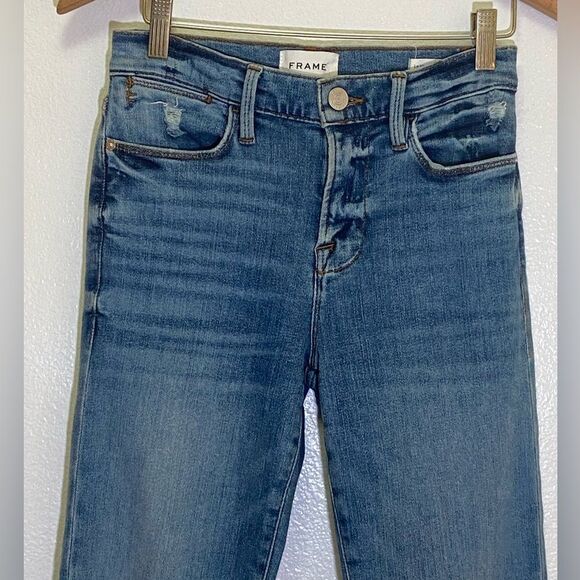 FRAME - ‘'Le High Straight” Raw Hem Jeans - style LHSTRA801 - size 26 - Picture 11 of 14